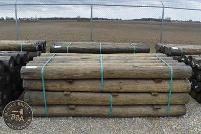 Treated Fence Post, Assorted 6IN-8IN X 8FT, 24 In Bundle