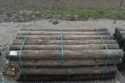 Treated Fence Post, Assorted 6IN-8IN X 8FT, 24 In Bundle