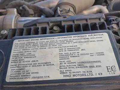 Hino J05E-TP Engine for a 2018 Hino 155