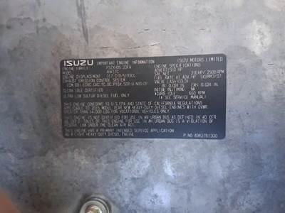 Isuzu 4HK1TC Engine for a 2016 Isuzu NPR