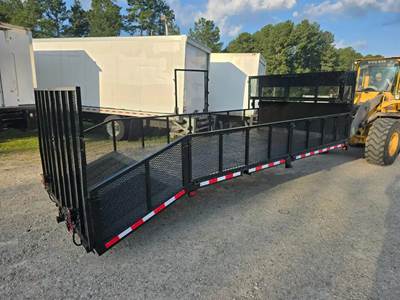 18' Open Landscape Truck Body, Refurbished, Dual 5' Ramps, 14' Flat / 4' Dove Tail