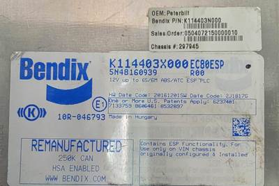 Bendix 579 ABS Control Module for a Peterbilt 579