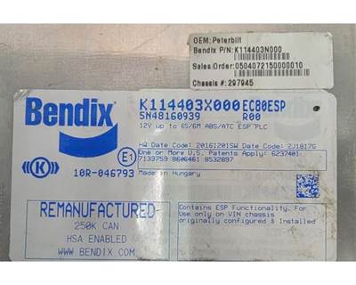 Bendix 579 ABS Control Module for a Peterbilt 579