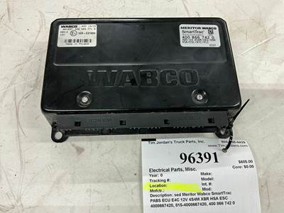 Used Meritor Wabco SmartTrac  
PABS ECU E4C 12V 4S4M XBR HSA ESC 
4008667420,