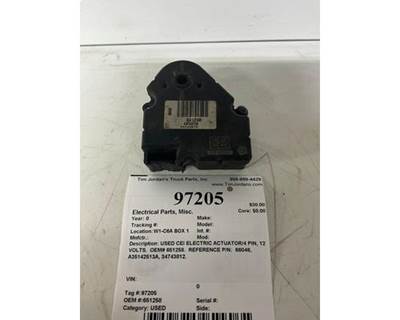 USED CEI ELECTRIC ACTUATOR/4 PIN, 12 VOLTS.  OEM# 651258.  REFERENCE P/N:  66046
