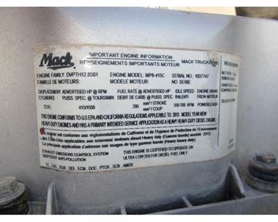 Mack MP8 Engine for a Mack CHU613