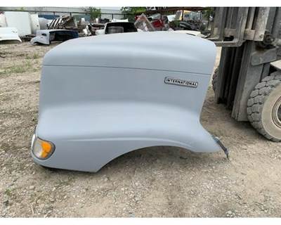 Used International 9200 Flat Windshield Hood Assembly w/ Headlights