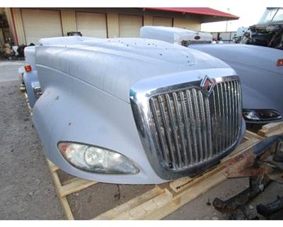 Reconditioned International ProStar Hood Assembly with Lights and Grille, Primered Grey