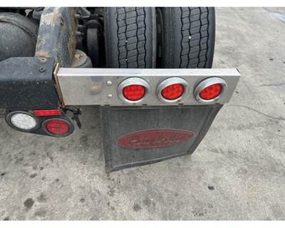 2016 Peterbilt 579 Right Chrome Rear Mudflap Brackets with Mudflaps and Tail Lights