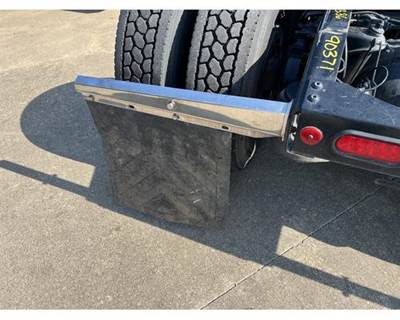 Used 2020 Peterbilt 579 Left Chrome Mudflap Bracket with Mudflap