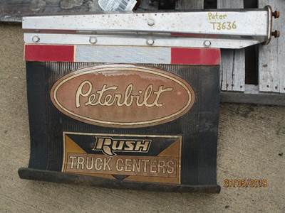 USED CHROME DRIVER SIDE MUDFLAP HANGER. WIDE BOLT