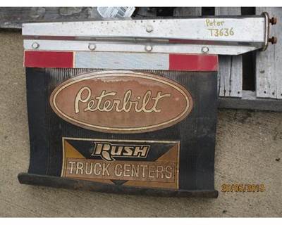 USED CHROME DRIVER SIDE MUDFLAP HANGER. WIDE BOLT