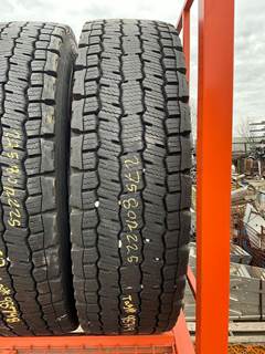 USED MICHELIN XDN2 275/80R22.5 REAR DRIVE AXLE TIRES