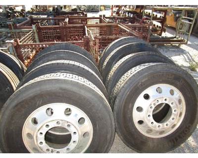 USED SET OF 8 CONTINENTAL HDL2 ECO PLUS TIRES-295/75 R-22.5/TREAD