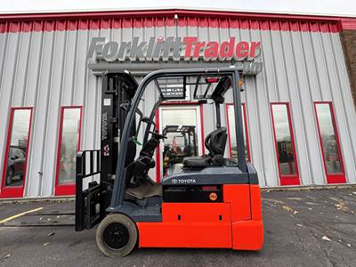 2018 TOYOTA 8FBE20U CUSHION NON-MARKING TIRE 4000LB FORKLIFT WITH 4-WAY HYDRAULICS