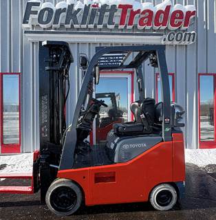 2016 TOYOTA 8FGCU15 CUSHION TIRE 3000LB FORKLIFT WITH SMOOTH NON-MARKING TIRES