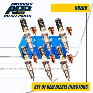 85000416 D12D 465 HP – SET OF OEM BY DELPHI VOLVO® INJECTOR – FLAT INJECTOR SLEEVES - $3,000.00 + $600.00 CORE CHARGE EACH