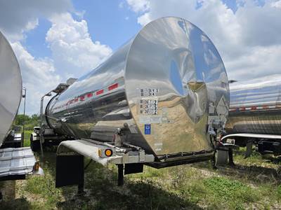 Polar 54ft Single Axle Stainless Steel Chemical / Acid Tank Trailer - Spring