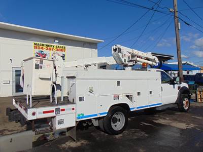 2008 FORD F550 POWERSTROKE DIESEL 4X4 BOOM / BUCKET TRUCK - ALTEC 37 - ONLY 130K MILES - 100% SERVICED AND JOB READY