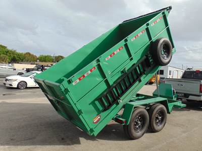 2025 COVERED WAGON 12K LB TANDEM AXLE DUMP TRAILER WITH TARP AND RAMPS - 20K TELESCOPIC DUMP CYLINDER - BRAKES ON BOTH AXLES