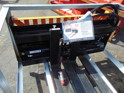 2026 WOLVERINE HYDRAULIC ADJUSTABLE 4,000 lb RATED SKID STEER PALLET FORKS - WITH H.D. FRAME CARRIAGE - FORK POSITIONER