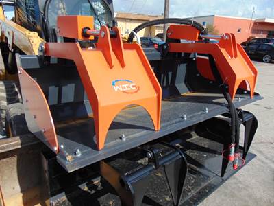 2026 WIG AMERICA SKID STEER LOG "HEAVY DUTY" DUAL PISTON BUCKET GRAPPLE - REMOVEABLE STEEL PLATE SIDES AND BREAKER BAR