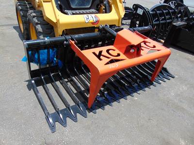 2026 KIT CONTAINER 76" SKELETON ROCK TOOTH GRAPPLE - ALL YEARS UNIVERSAL SKID STEERS SKID STEERS - MADE IN AMERICA