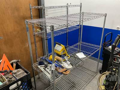 Two Metal Shelves With Misc Hand Tools