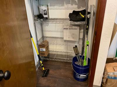 Contents Of Closet Misc Tools,De-Icer,Gloves, Caution Tape