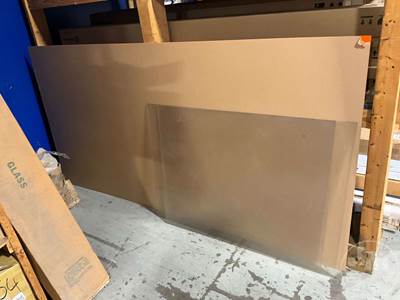 1)4X8 Sheet Of Orange Plexi Glass 2) 4X8 SheetS Of Blue And 2 3X4 SheetS Of