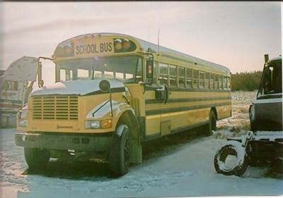 International School Bus Salvage Truck