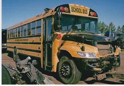 International School Bus Salvage Truck