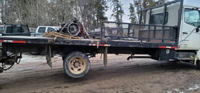 18' Steel And Wood Deck With Folding Sides And Tool Box