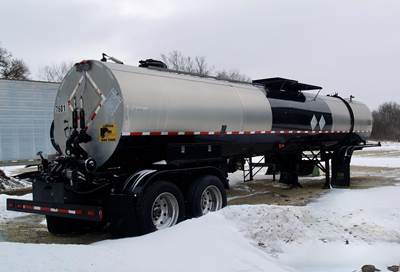 Etnyre 45ft Tandem Axle Aluminum Asphalt / Hot Oil Tank Trailer - Spring, Fixed Axle
