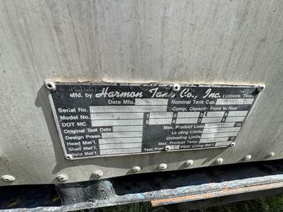 1987 Harmon Tandem Axle Mild Steel Asphalt Hot Oil Tank Trailer Spring Fixed Axle