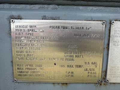 1993 Polar Tandem Axle Mild Steel Asphalt Hot Oil Tank Trailer Air Leaf Fixed Axle