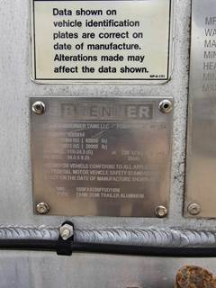 2015 Brenner 42ft Tandem Axle Aluminum Crude Oil Tank Trailer - Air Ride, Fixed Axle