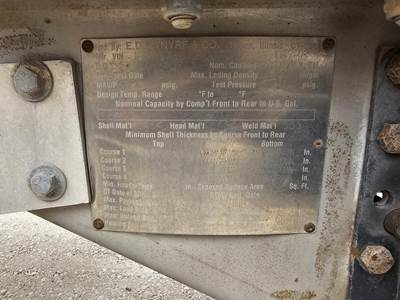 2012 Etnyre Tandem Axle Aluminum Crude Oil Tank Trailer - Air Ride, Fixed Axle