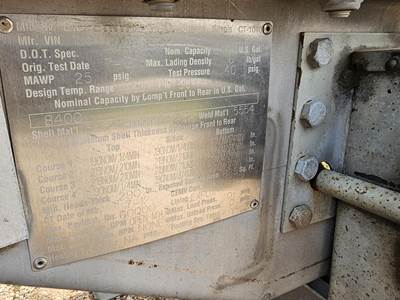 2012 Etnyre 69ft Tandem Axle Aluminum Crude Oil Tank Trailer - Air Ride, Fixed Axle