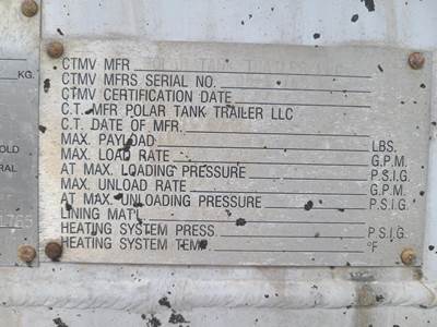 2013 Polar Tandem Axle Aluminum Crude Oil Tank Trailer - Air Ride, Fixed Axle