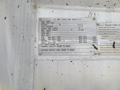 2013 Polar Tandem Axle Aluminum Crude Oil Tank Trailer - Air Ride, Fixed Axle