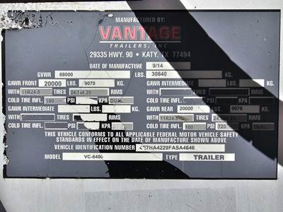 2015 Vantage Tandem Axle Aluminum Crude Oil Tank Trailer - Air Ride, Fixed Axle