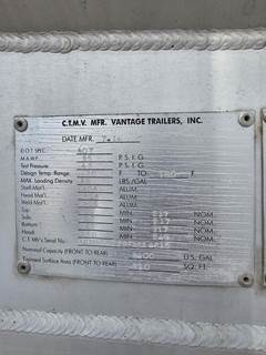 2015 Vantage Tandem Axle Aluminum Crude Oil Tank Trailer - Air Ride, Fixed Axle