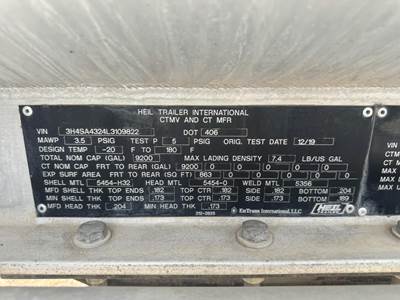 2020 Heil Tandem Axle Aluminum Fuel Tanker Trailer - Air Ride, Fixed Axle