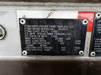 2003 Polar Tandem Axle Aluminum Fuel Tanker Trailer Air Ride Fixed Axle