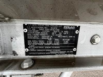 2003 Polar Tandem Axle Aluminum Fuel Tanker Trailer Air Ride Fixed Axle