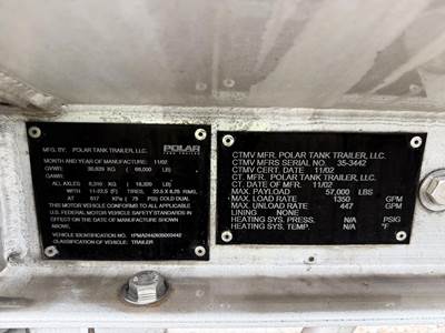 2003 Polar Tandem Axle Aluminum Fuel Tanker Trailer Air Ride Fixed Axle