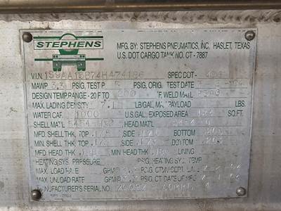 2004 Stephens Tandem Axle Aluminum Fuel Tanker Trailer - Air Ride, Fixed Axle