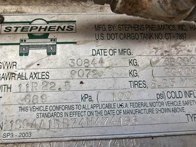 2004 Stephens Tandem Axle Aluminum Fuel Tanker Trailer - Air Ride, Fixed Axle