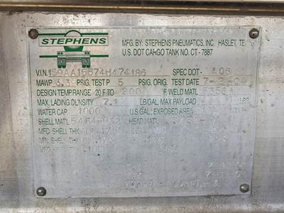 2004 Stephens Tandem Axle Aluminum Fuel Tanker Trailer - Air Ride, Fixed Axle
